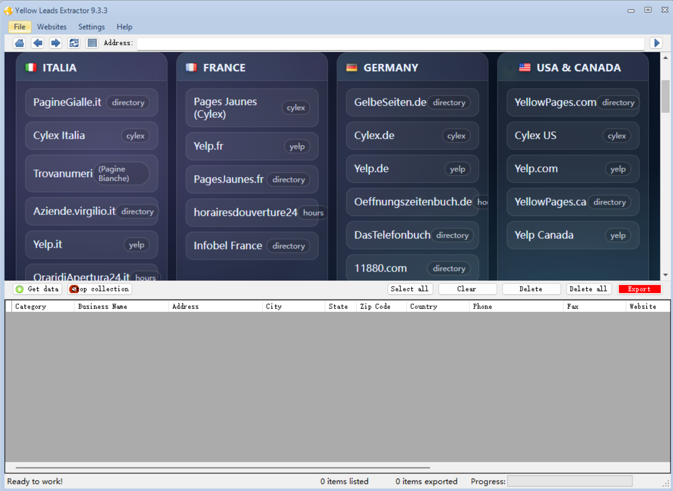 国外客户邮箱电话收集-Yellow Leads Extractor 最新版本 公司黄页信息导出-图片1