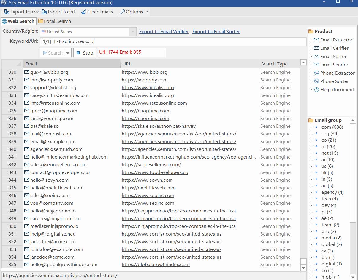 Sky Email Extractor 最新邮箱采集软件 – 外贸开发\邮件营销高效获客工具-图片1